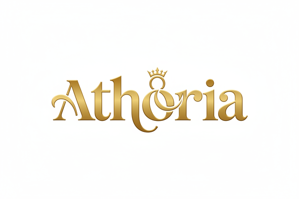 my store online is called Athoria,create me a logo with a transparent background with bold fancy text